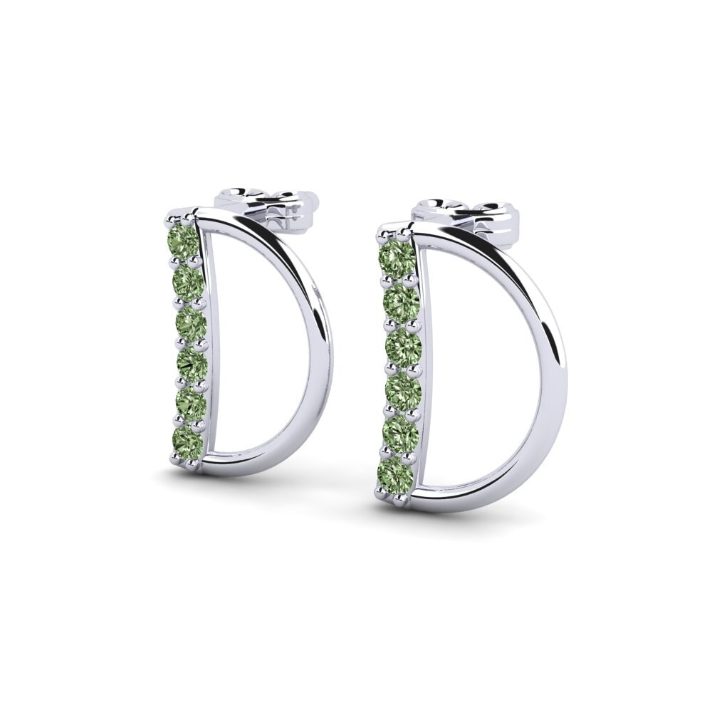 Platino 950 Diamante Verde Pendiente de mujer Deviera D