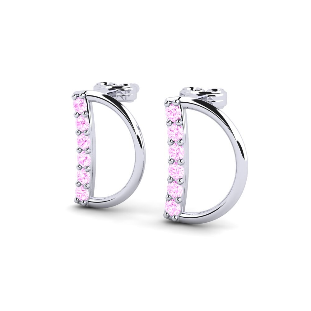 18ct White Gold Pink Sapphire Women's Earring Deviera D
