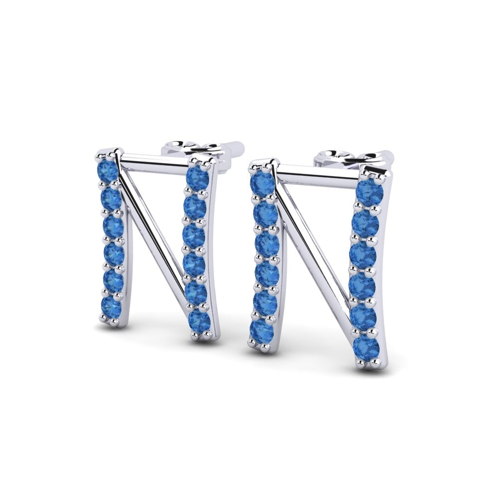 Dark Blue Zirconia Women's Earring Deviera N