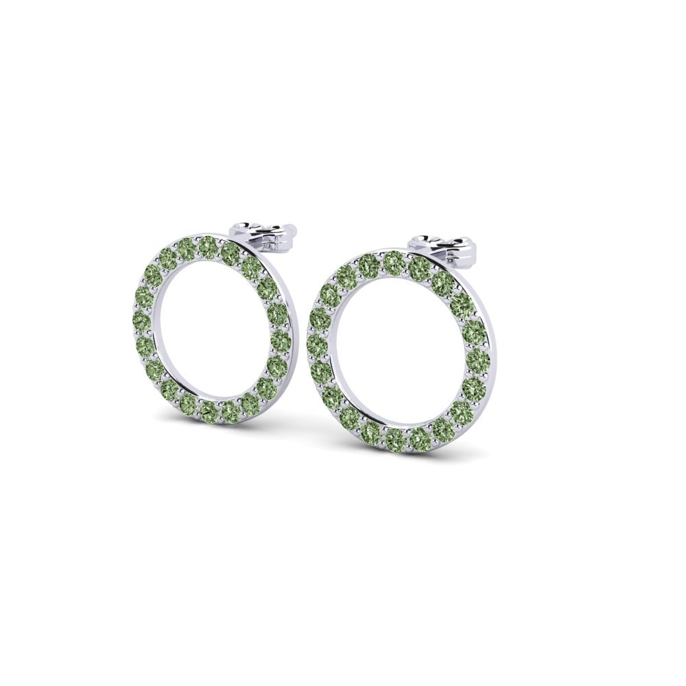 Platino 950 Diamante Verde Pendiente de mujer Deviera O