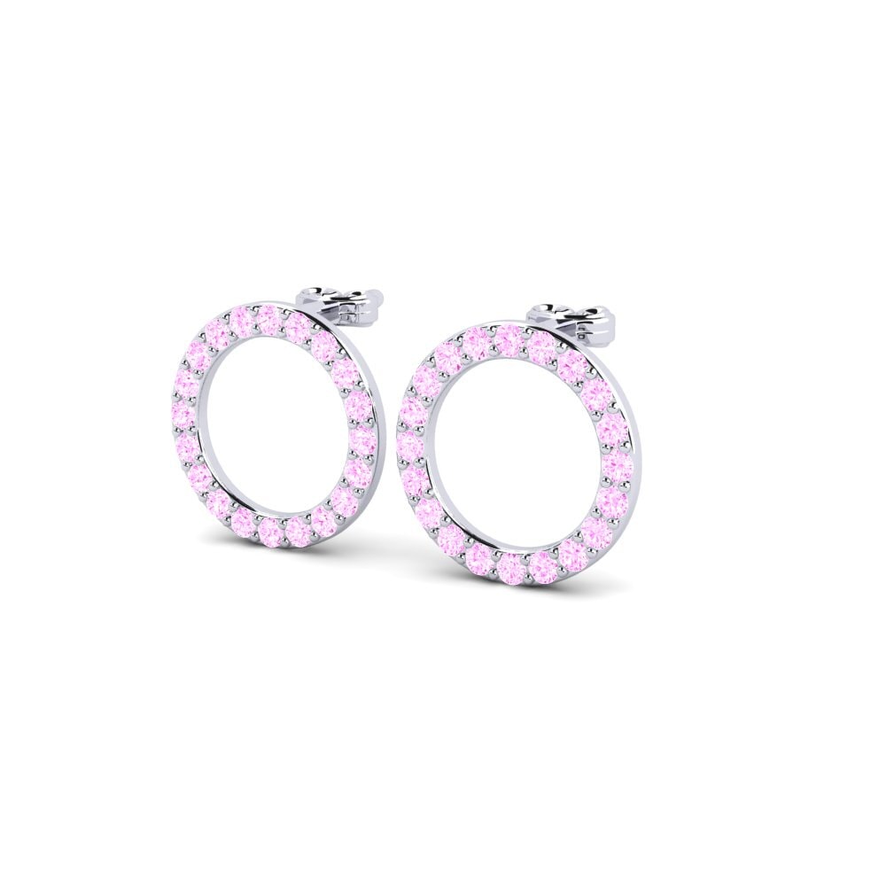18ct White Gold Pink Sapphire Women's Earring Deviera O