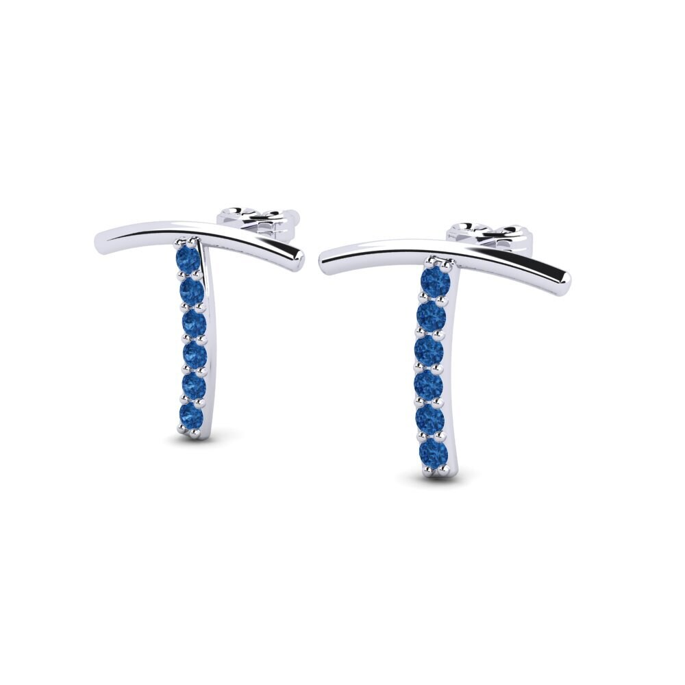 Dark Blue Zirconia Women's Earring Deviera T
