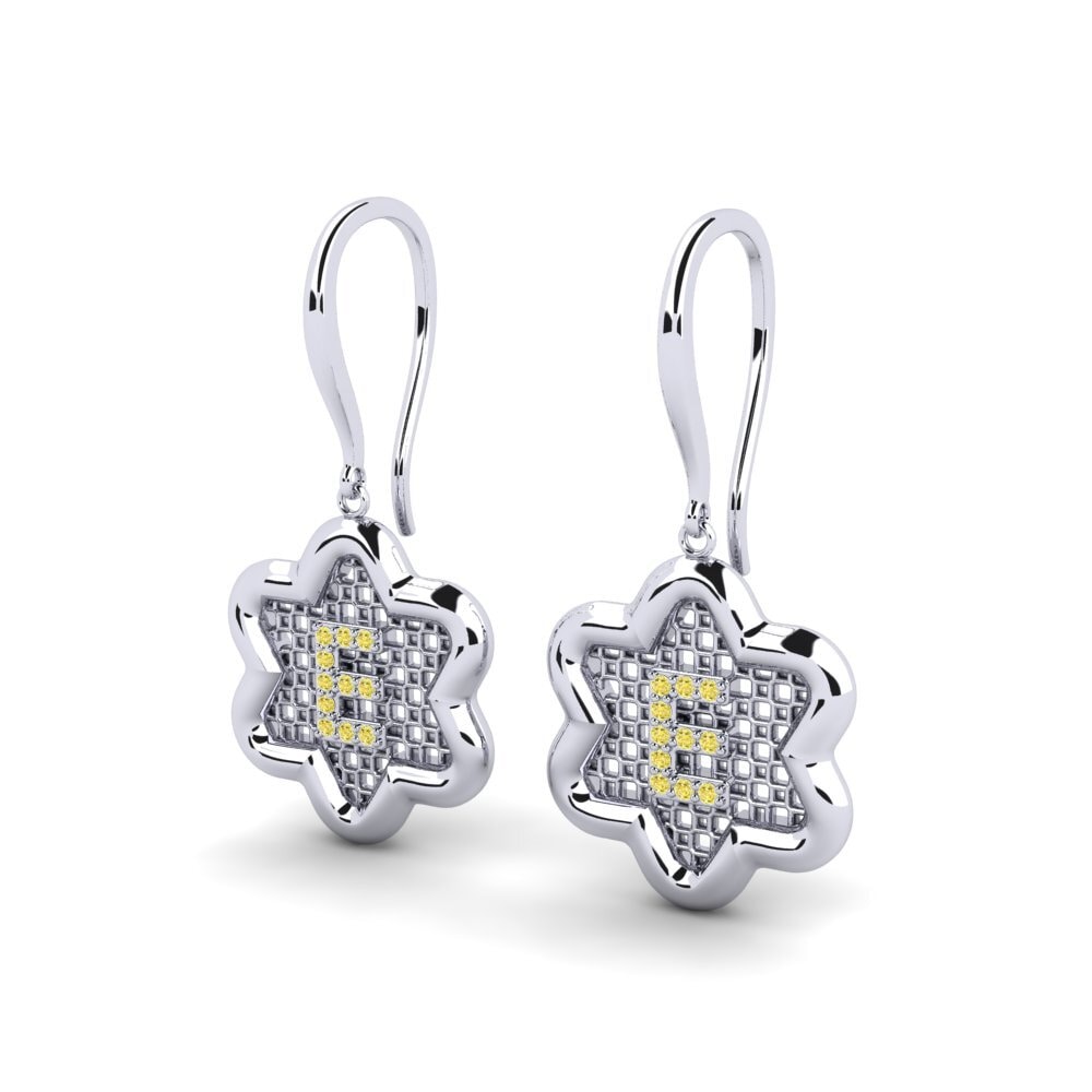 Yellow Sapphire Women's Earring Girandole E