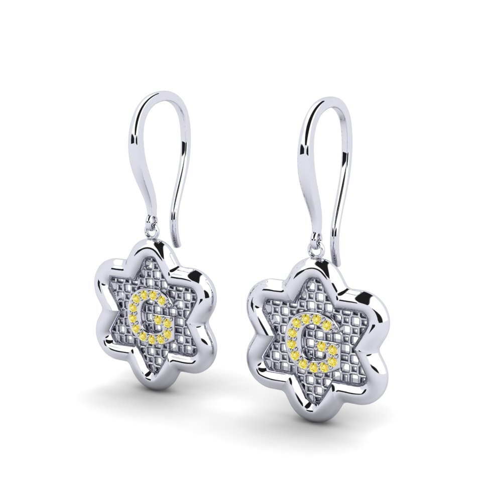 Yellow Sapphire Women's Earring Girandole G