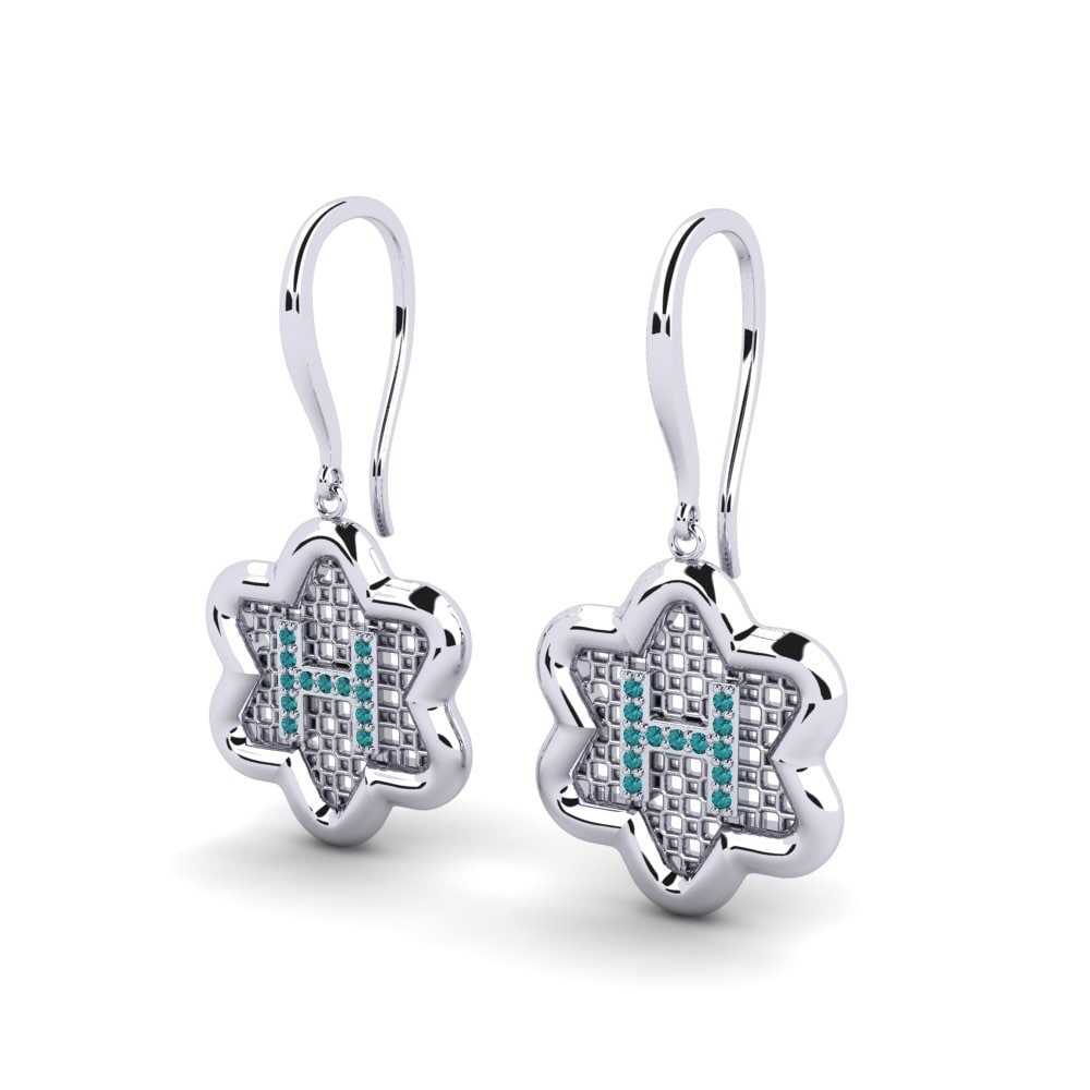 Blue Diamond Women's Earring Girandole H