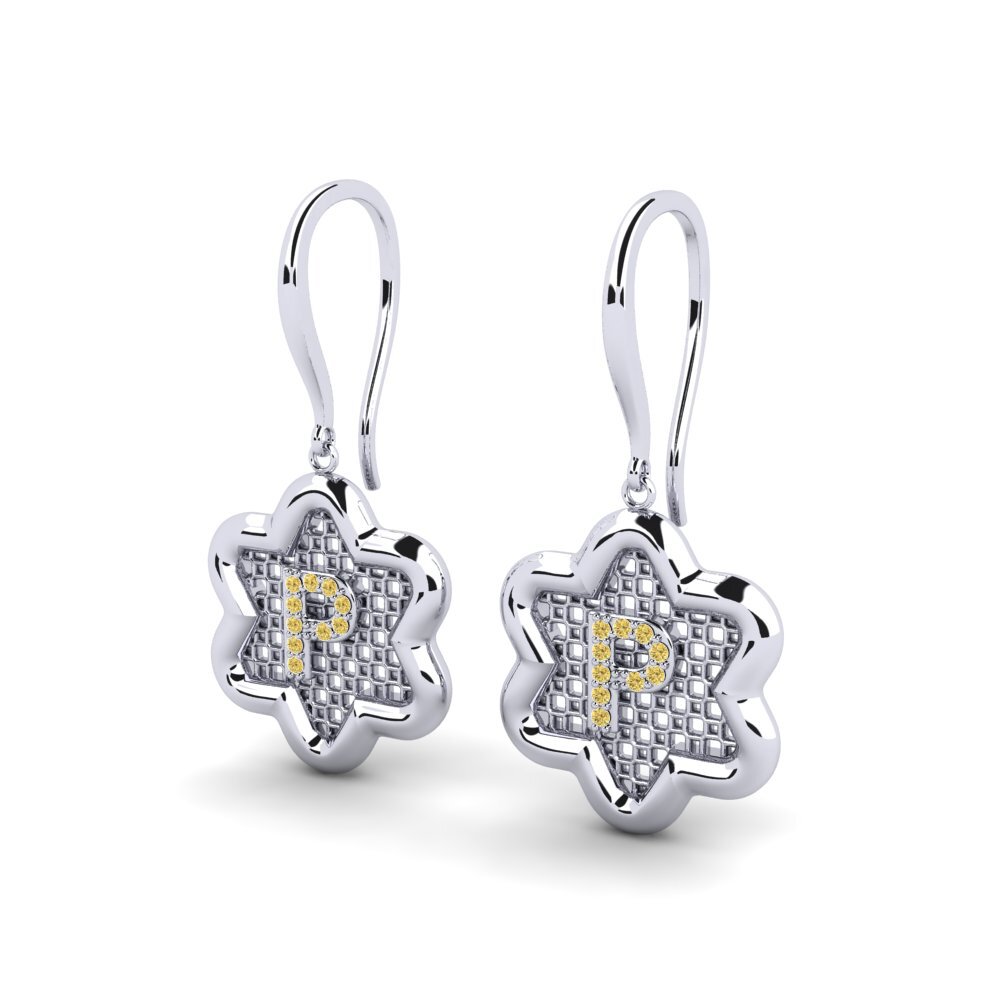 Yellow Diamond Women's Earring Girandole P