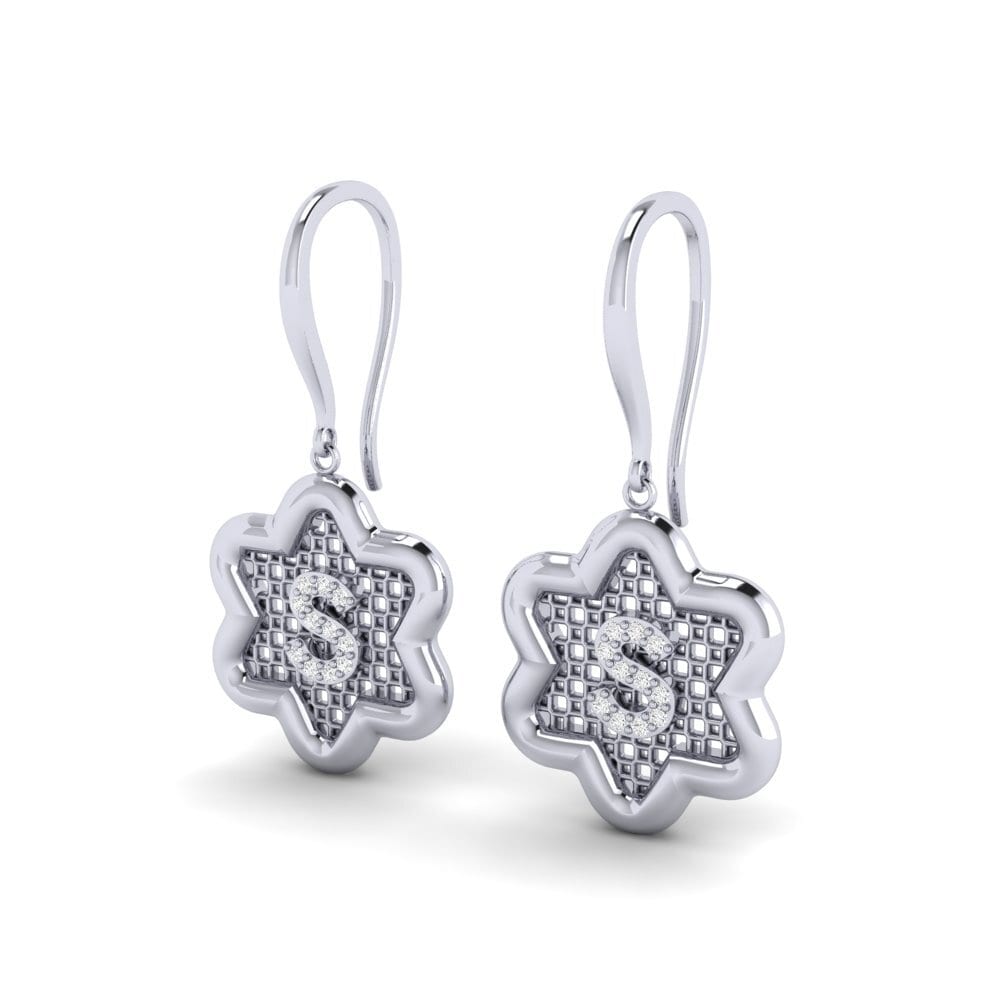 White sapphire Women's Earring Girandole S