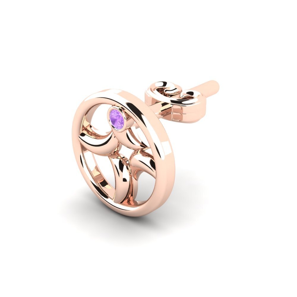 9k Oro Rosa Amatista Pendiente para hombre Animate