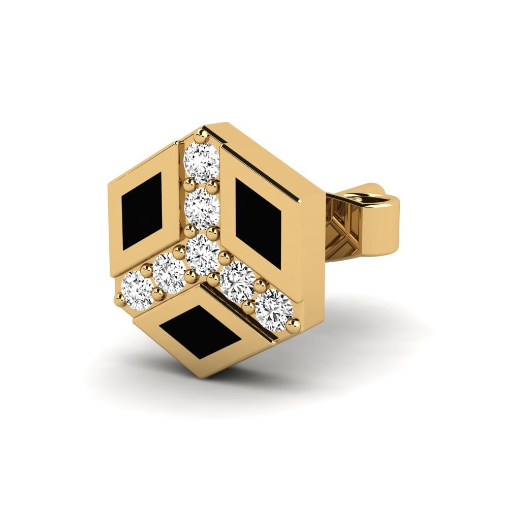 9ct Yellow Gold Moissanite Men's Earring Brantley