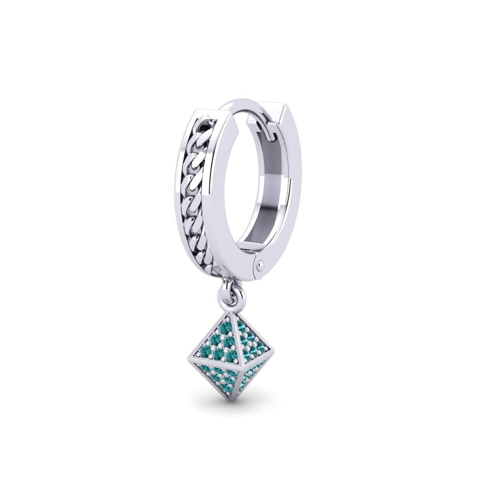 925 stříbro Modrý diamant Pánské náušnice Cheminessa