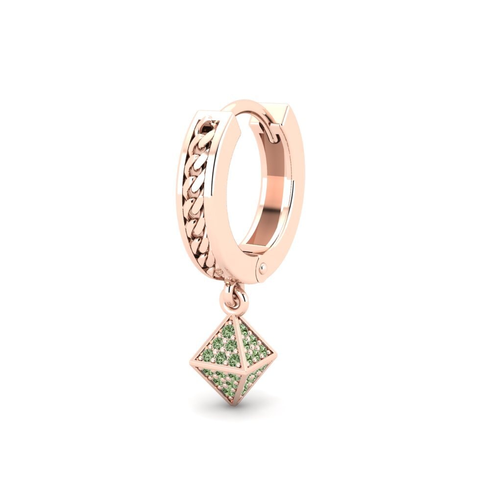 9k Oro Rosa Diamante Verde Pendiente para hombre Cheminessa