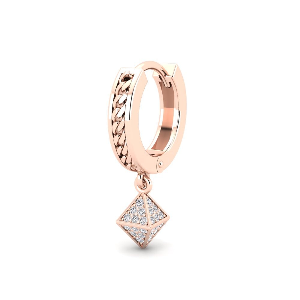 14k Oro Rosa Diamante cultivado en laboratorio Pendiente para hombre Cheminessa