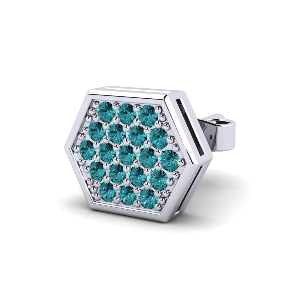 Modrý diamant Pánské náušnice Click