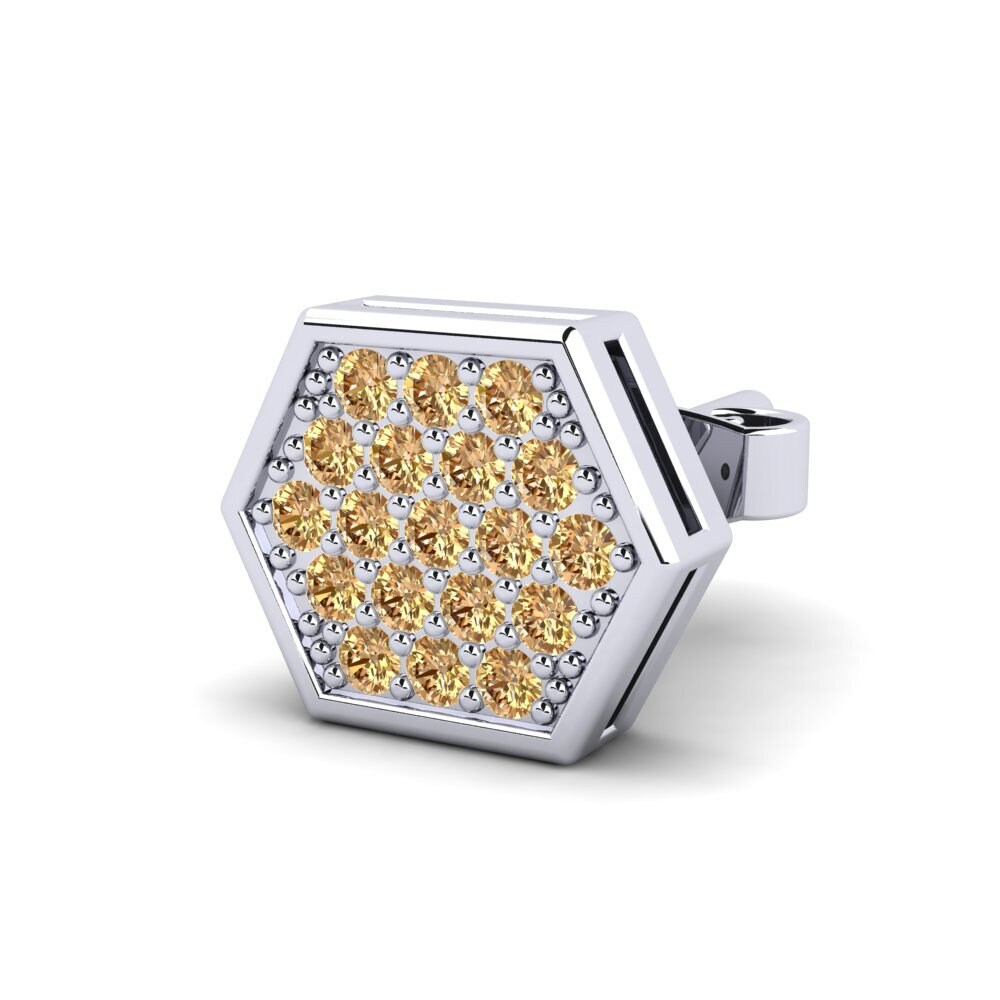 Diamante café Pendiente para hombre Click