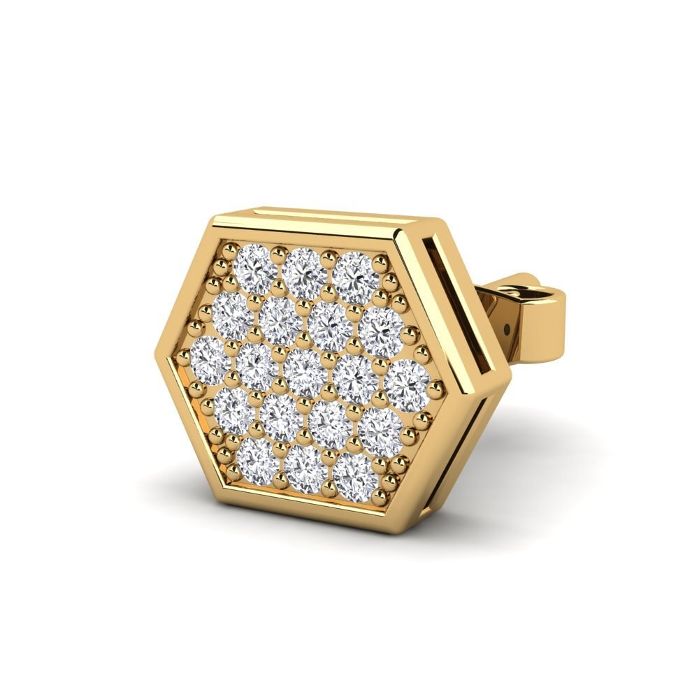 9ct Yellow Gold Men's Earring Click