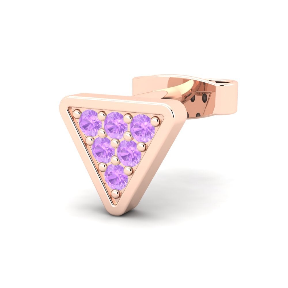 9k Oro Rosa Amatista Pendiente para hombre Clumpish