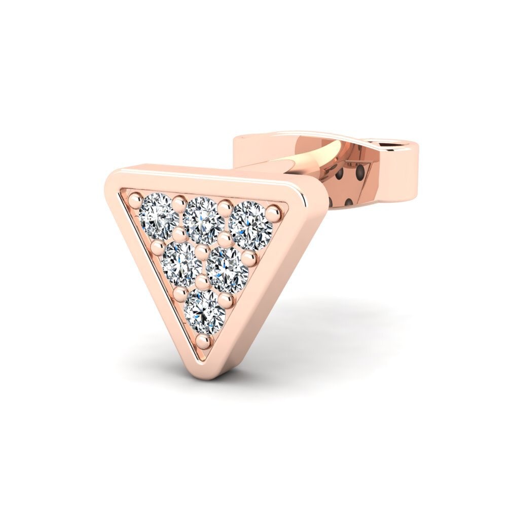9ct Rose Gold Zirconia Men's Earring Clumpish