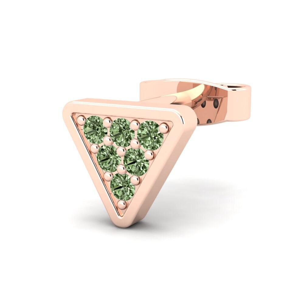 18k Oro Rosa Diamante Verde Pendiente para hombre Clumpish