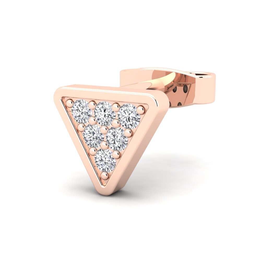 18ct Rose Gold Lab Grown Diamond Men's Earring Clumpish