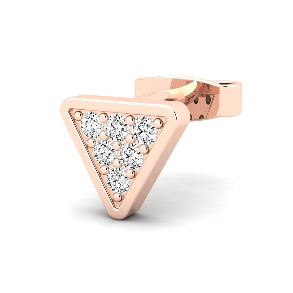 14ct Rose Gold Moissanite Men's Earring Clumpish