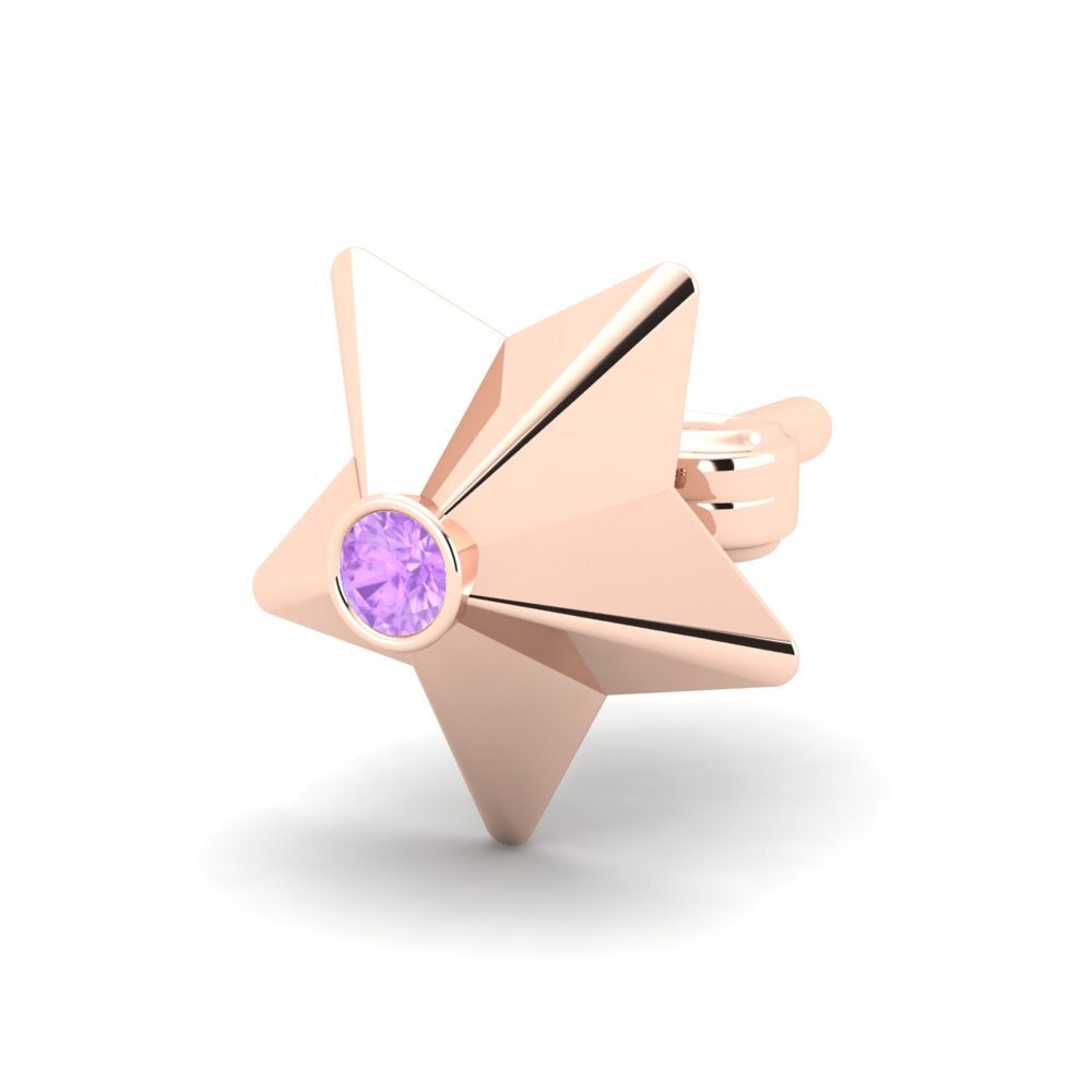 9k Oro Rosa Amatista Pendiente para hombre Cosa