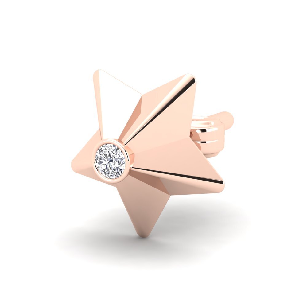 18k Oro Rosa Diamante Pendiente para hombre Cosa