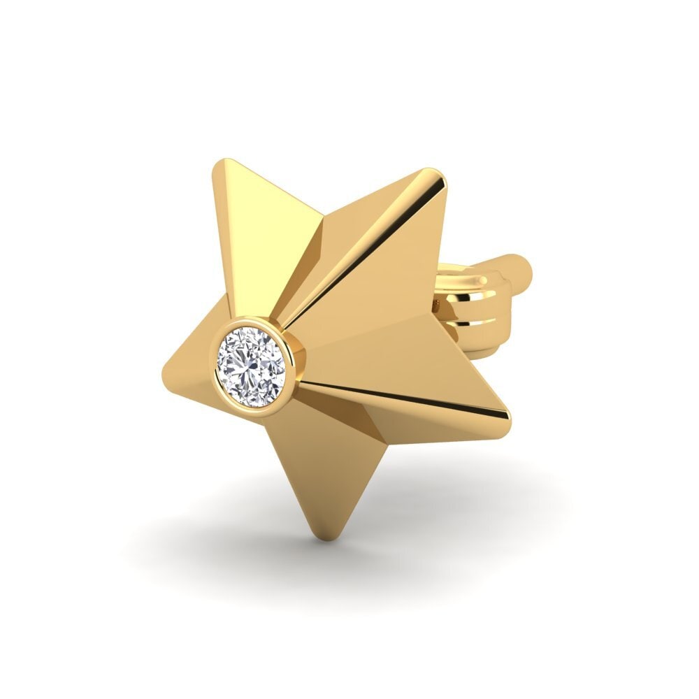 14ct Yellow Gold Diamond Men's Earring Cosa