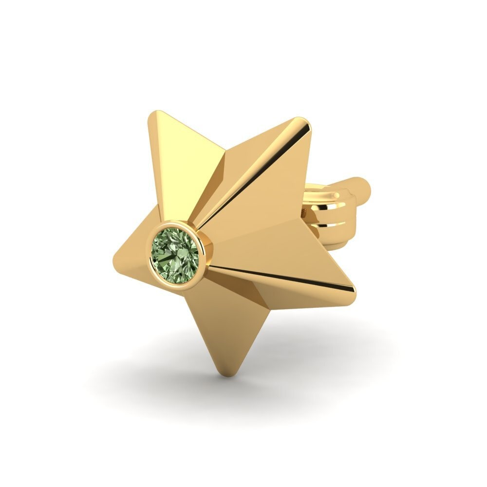 9ct Yellow Gold Green Diamond Men's Earring Cosa