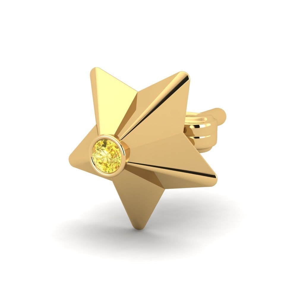 375 Gult Guld Gul safir Herre øreringe Cosa