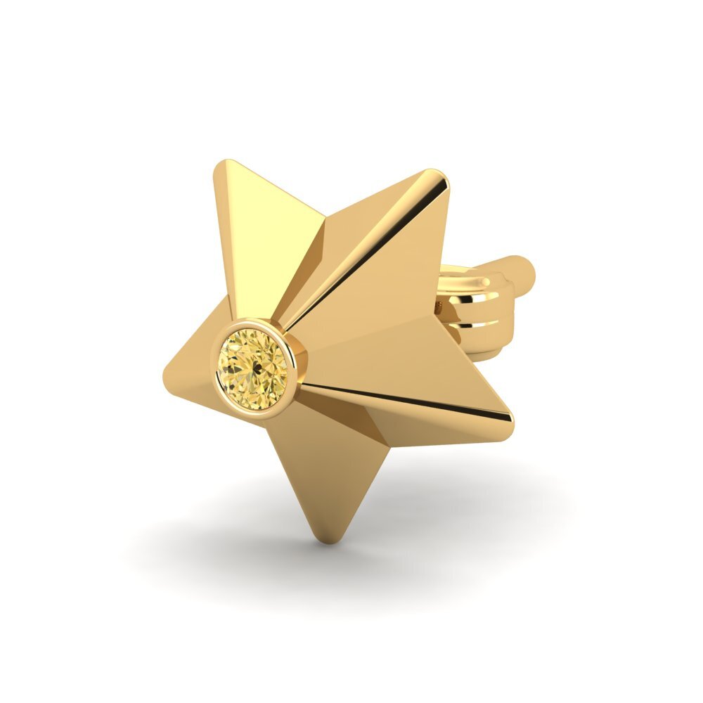9ct Yellow Gold Yellow Diamond Men's Earring Cosa