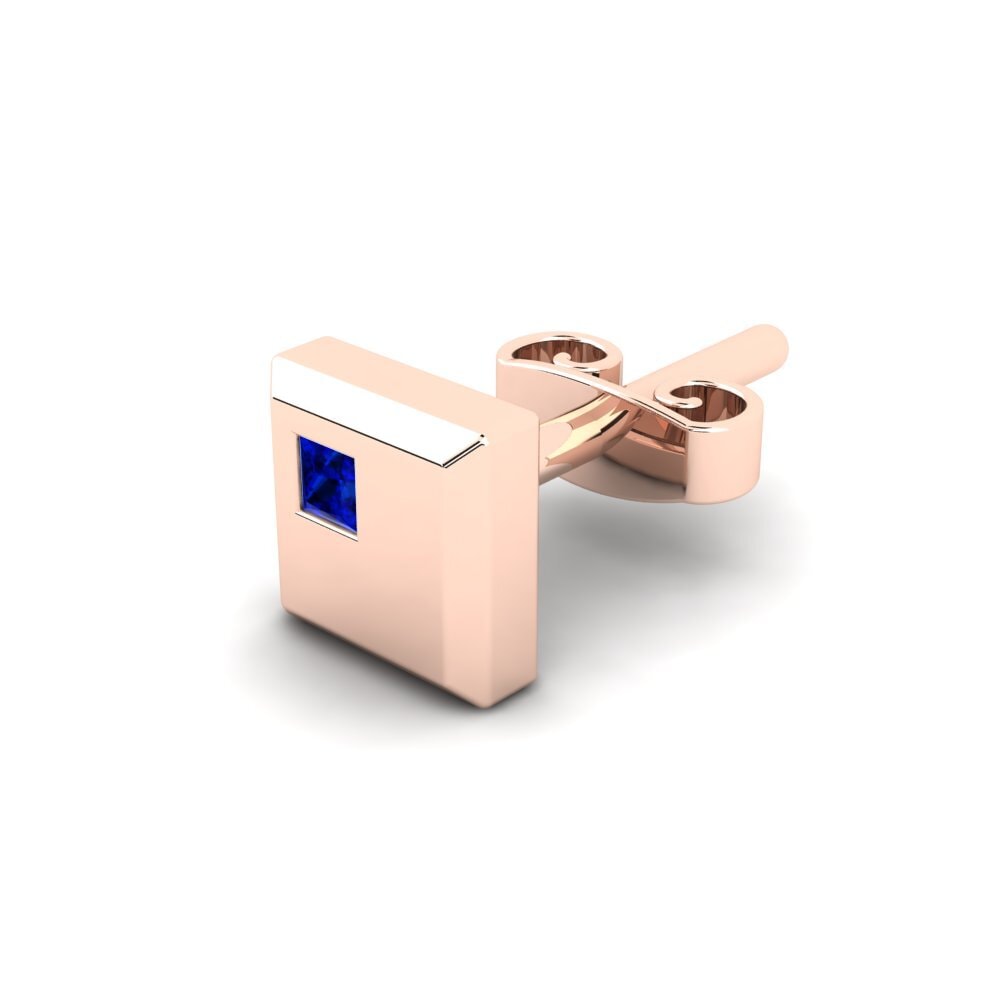 14ct Rose Gold Sapphire Men's Earring Elliot
