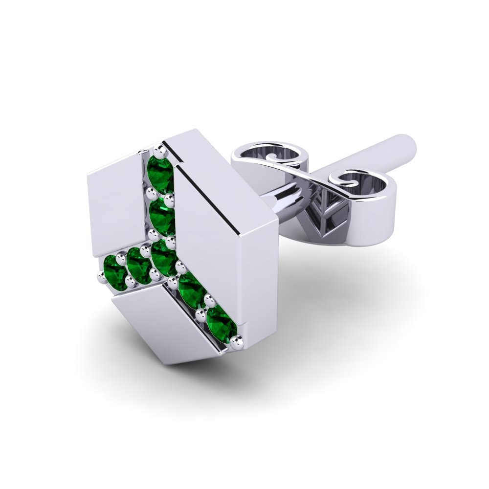 Green Zirconia Men's Earring Fabiany