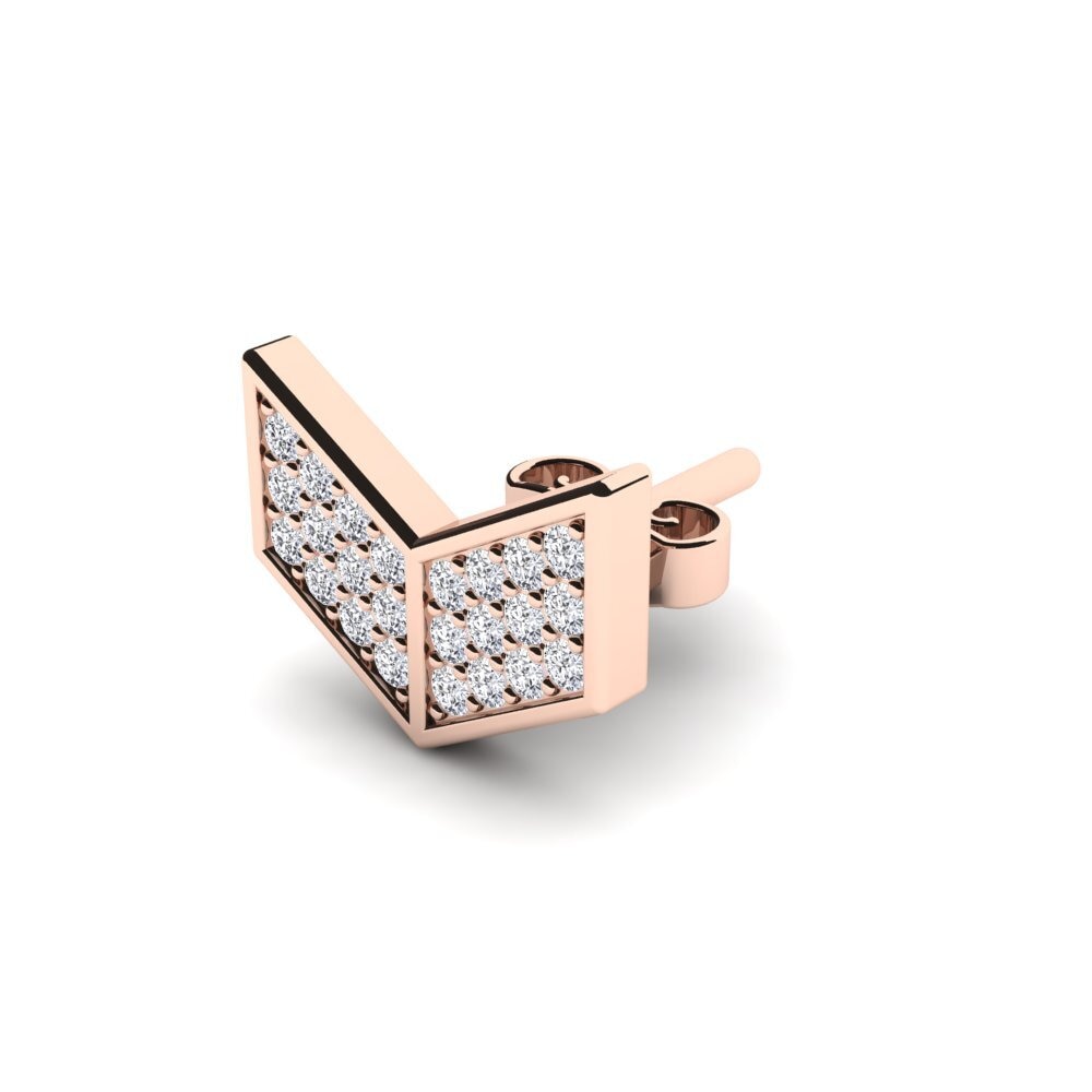 14K Rose Gold Men's Earring Gaddi