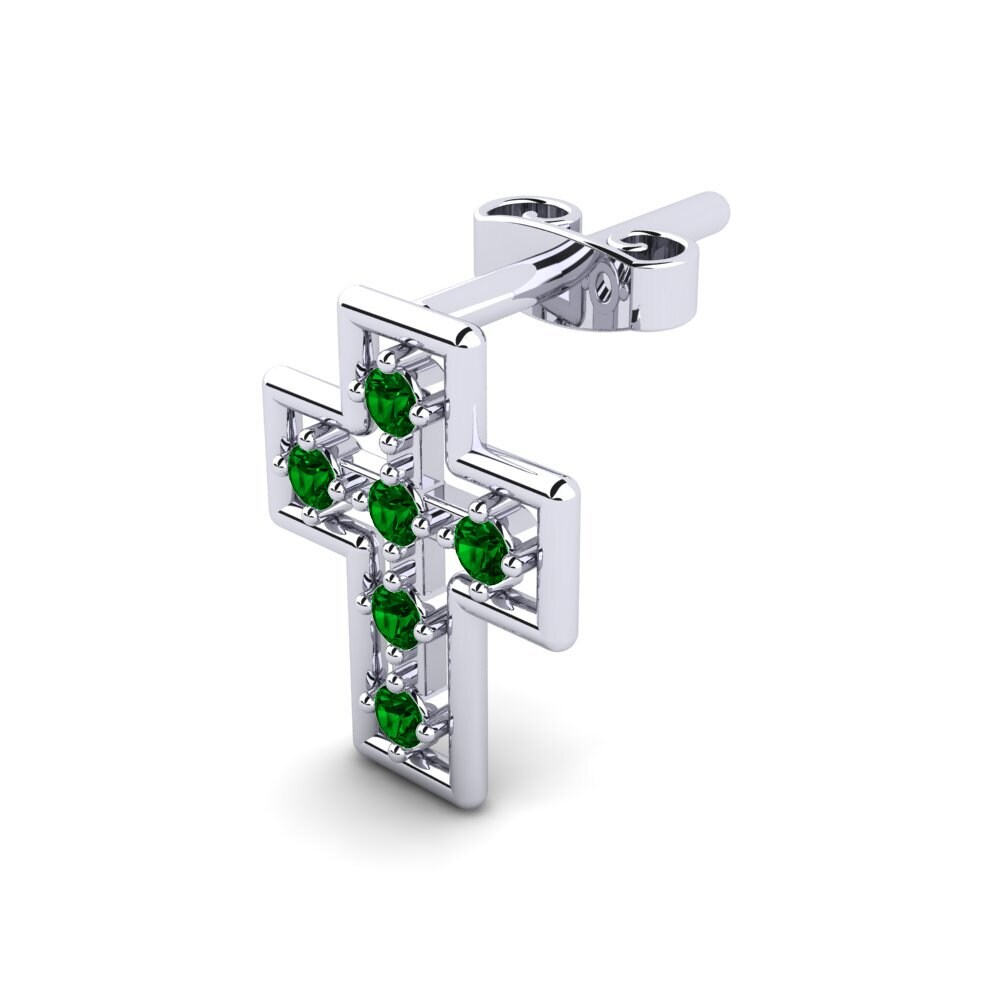 Green Zirconia Men's Earring Gnole