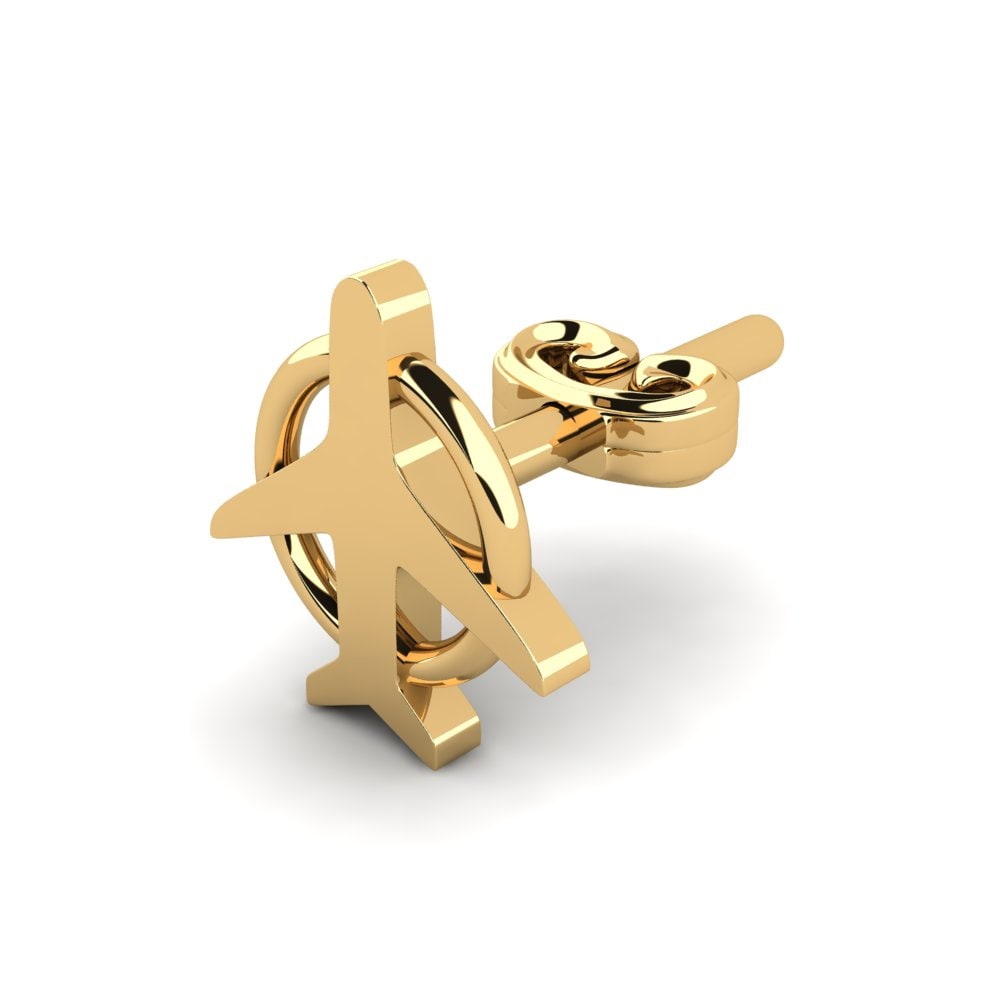 14k Oro Amarillo Pendiente para hombre Pista