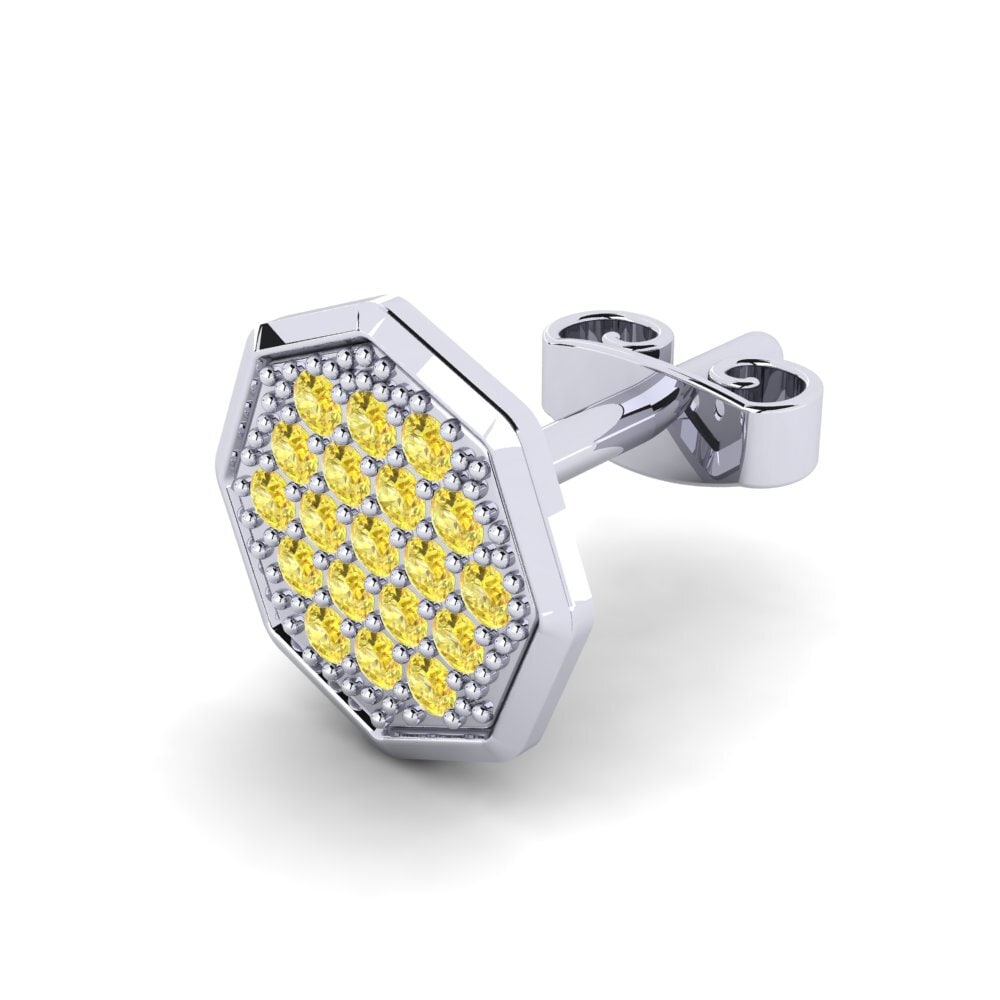 Zafiro amarillo Pendiente para hombre Samual
