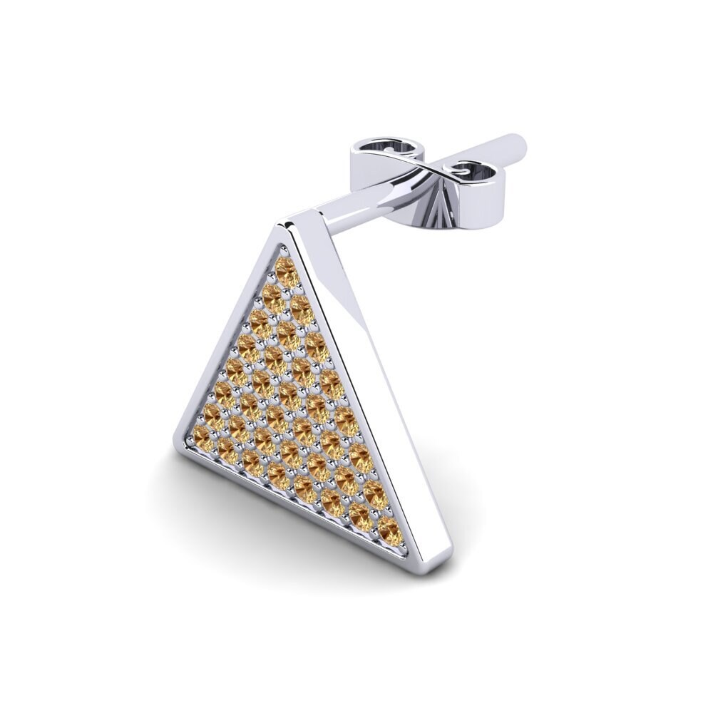 925 stříbro Hnědý diamant Pánské náušnice Unicite