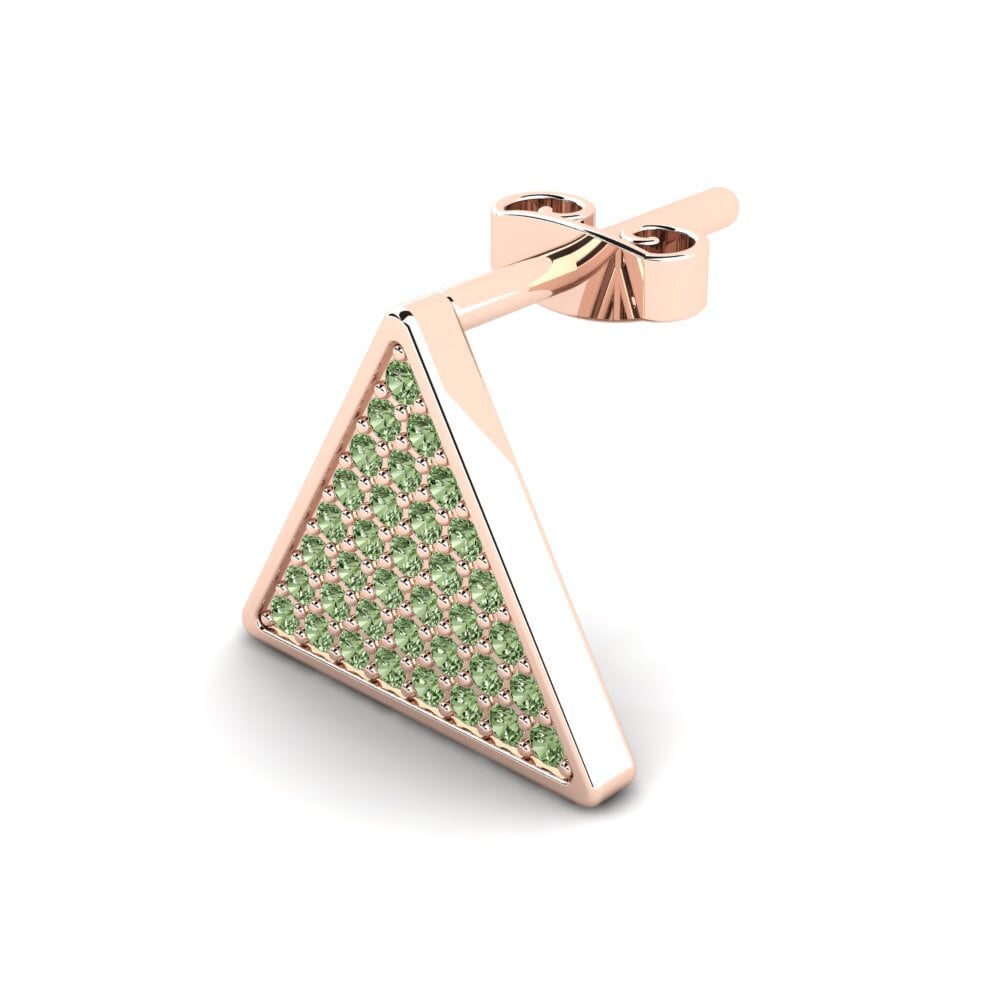 9k Oro Rosa Diamante Verde Pendiente para hombre Unicite