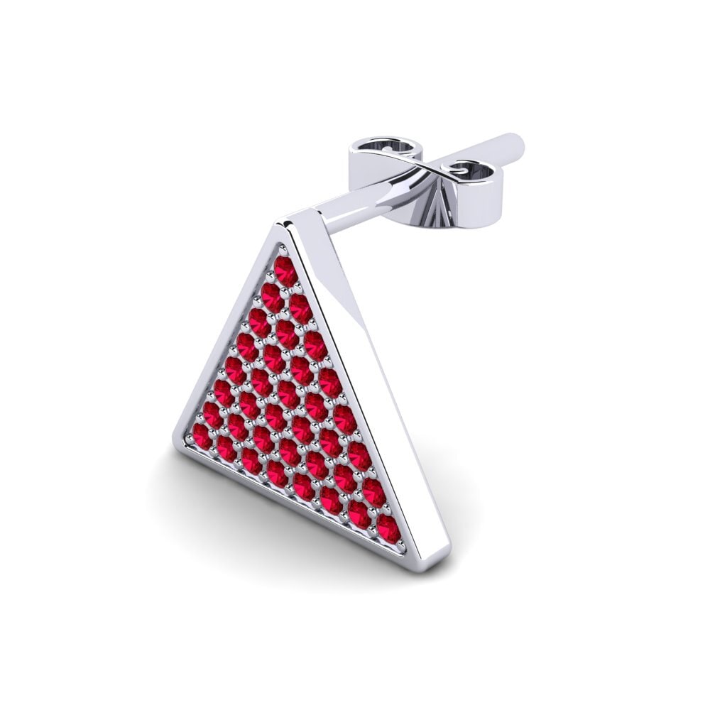 Red Zirconia Men's Earring Unicite