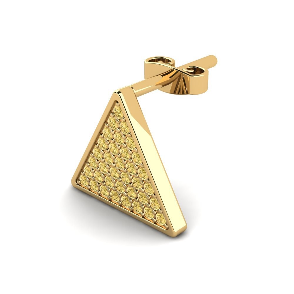 9ct Yellow Gold Yellow Diamond Men's Earring Unicite
