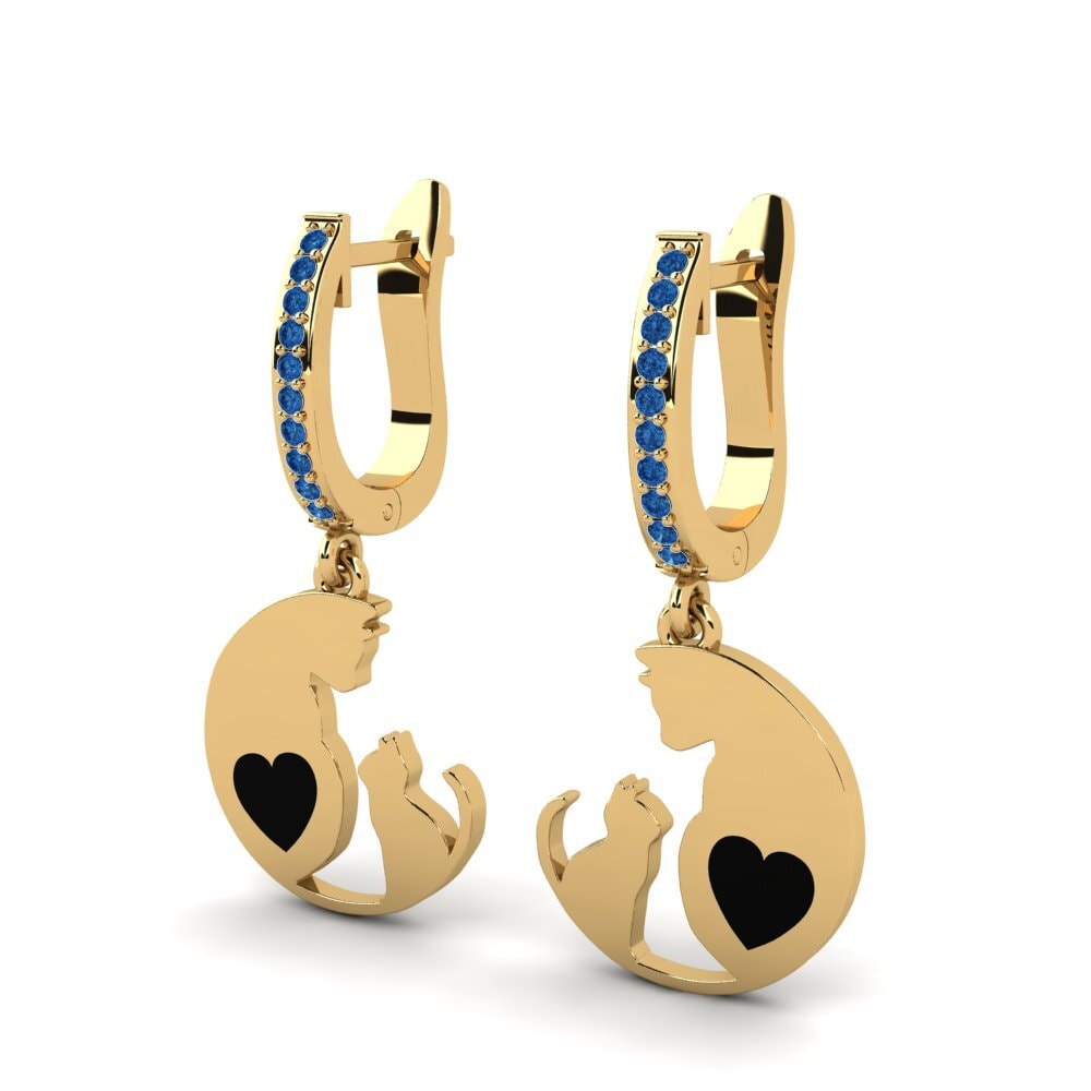 Donker Blauwe Zirkoon Dames Oorbellen Ainesse
