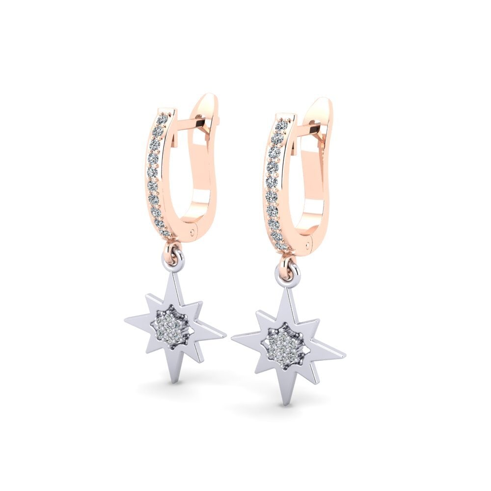 14ct Rose / White Gold Women's Earring Alambiquer