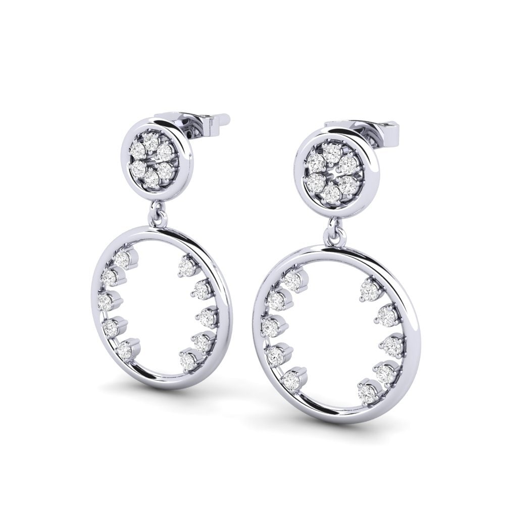 Oro Bianco 750 Zaffiro Bianco Orecchino da donna Alliage
