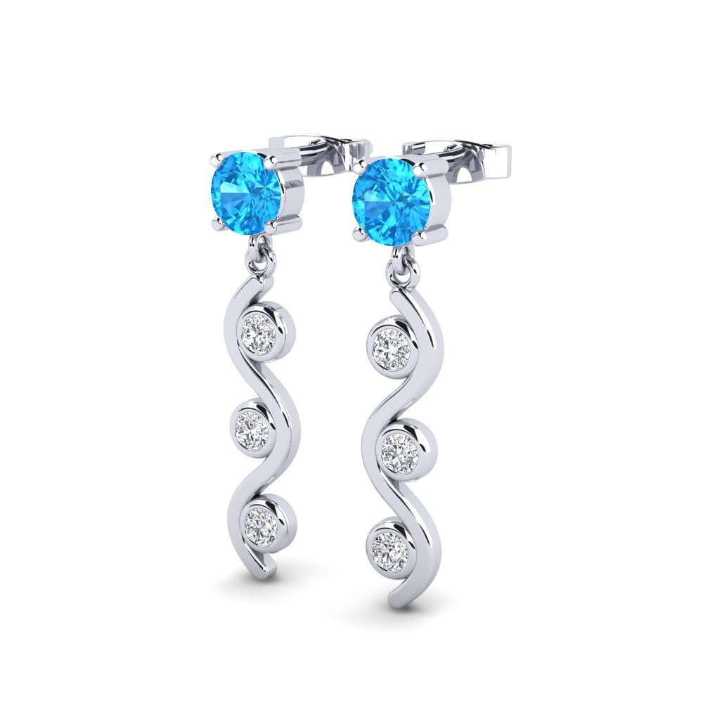 Topaze Bleue Boucle d'oreille femme Allusif