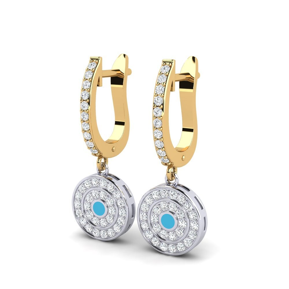750 Weiß & Gelbgold Damen ohrring Beche