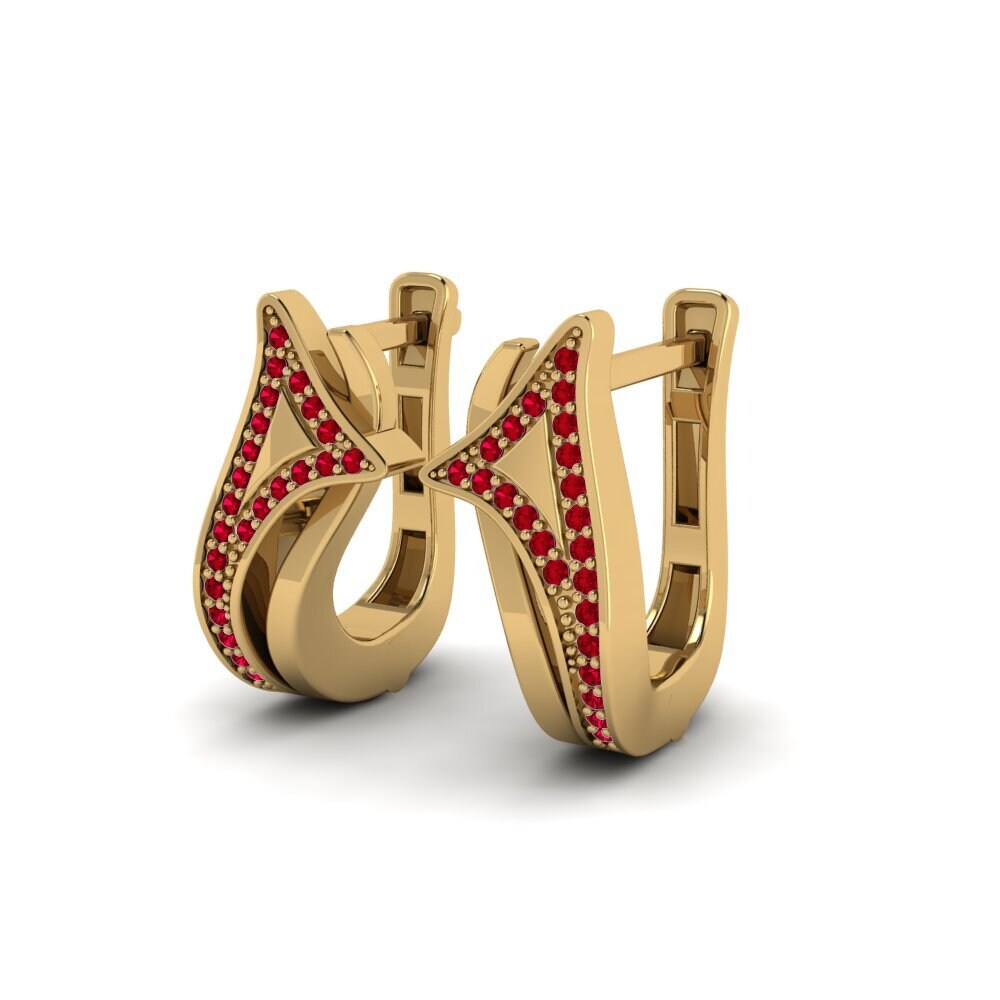 Đá Zirconia Đỏ Bông tai nữ Campagnolin
