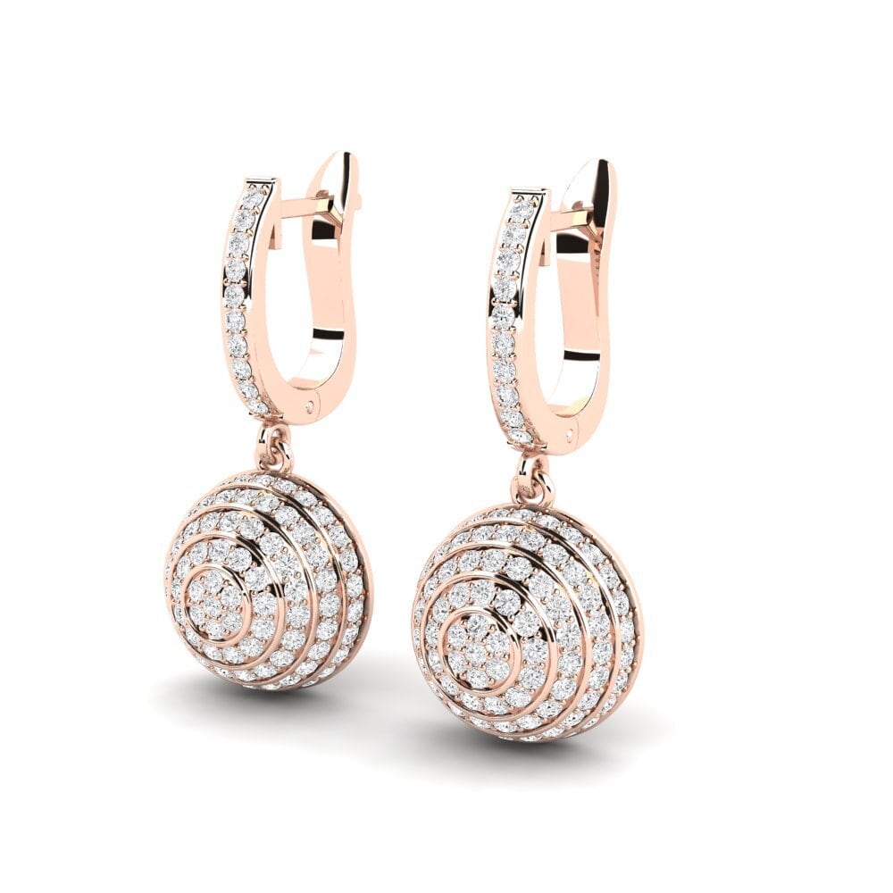 Oro Rosso 750 Zaffiro Bianco Orecchino da donna Canadala
