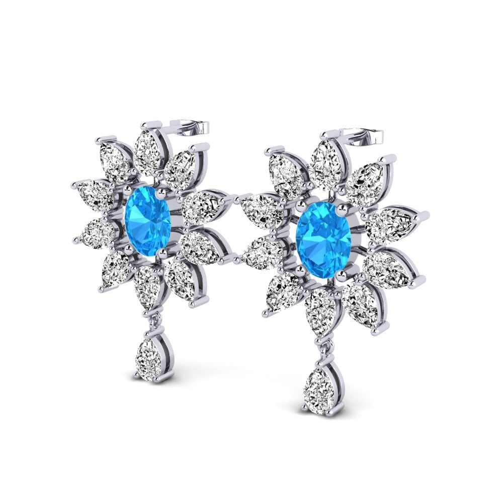 Oval Blue Topaz Earring Maralynnos