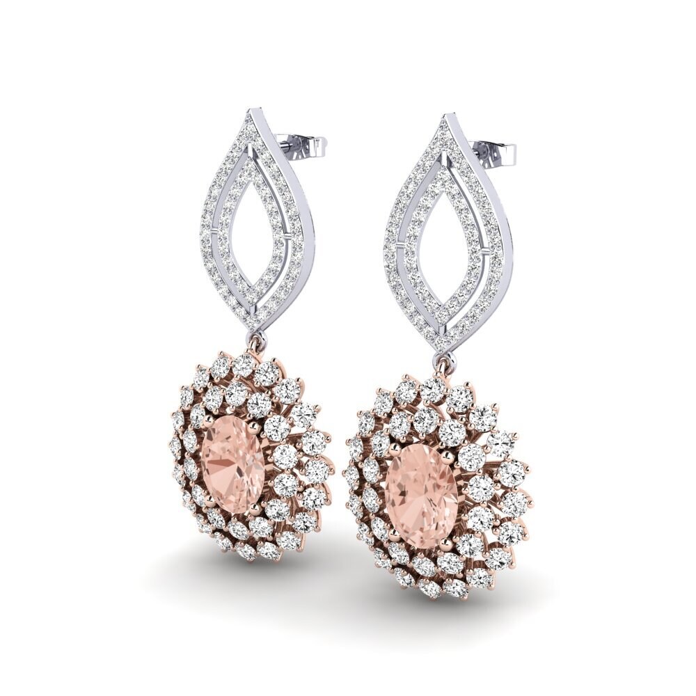 9k Oro Rosa & Blanco Morganita Pendiente de mujer Nanthika