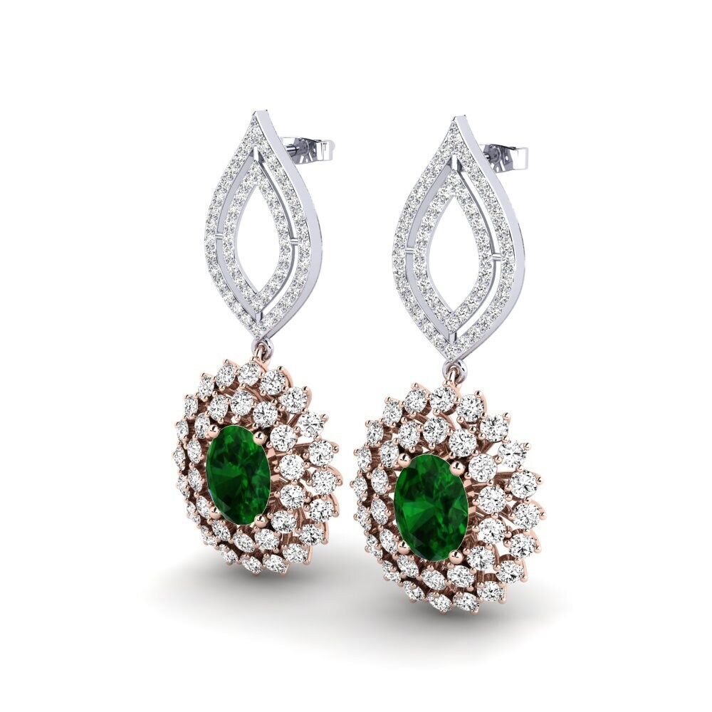 Vermelho & Branco-14K Tsavorite Brincos Feminino Nanthika